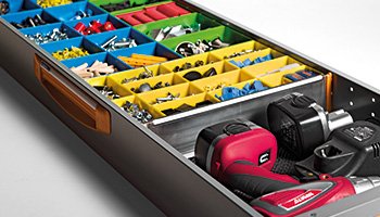 Beispiele für Schubladen. Teilern E5 für Schubladen serie S5