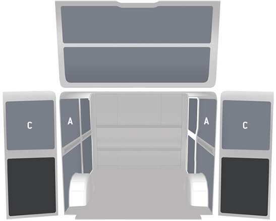 Seitenverkleidungen für Vivaro 2014 Honeycomb