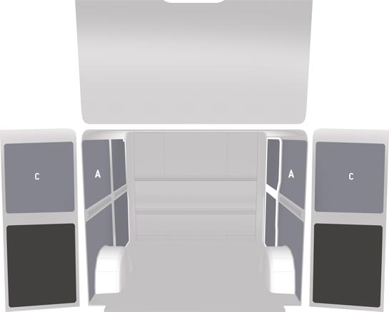 Seitenverkleidungen für NV300 / Primastar - Honeycomb